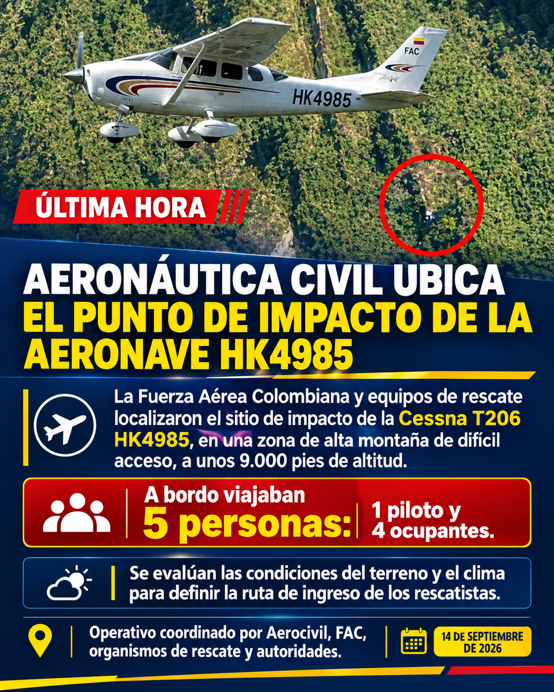 ÚLTIMA HORA | LOCALIZAN AVIONETA DESAPARECIDA CERCA DEL CERRO TATAMÁ